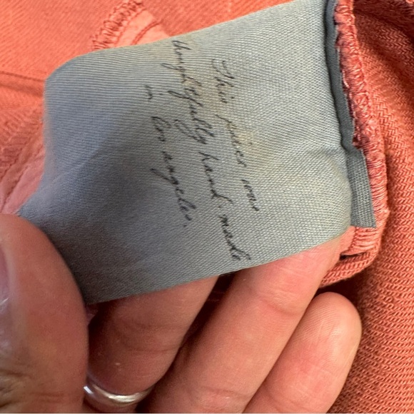 Raquel Allegra Rust Red Fringe Neck Cotton Boho Minimalist Dress - Picture 11 of 15